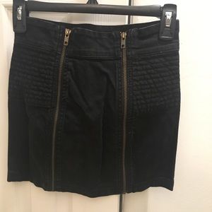 Black denim skirt